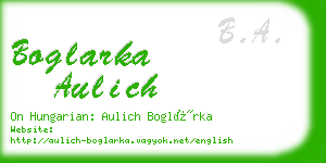 boglarka aulich business card